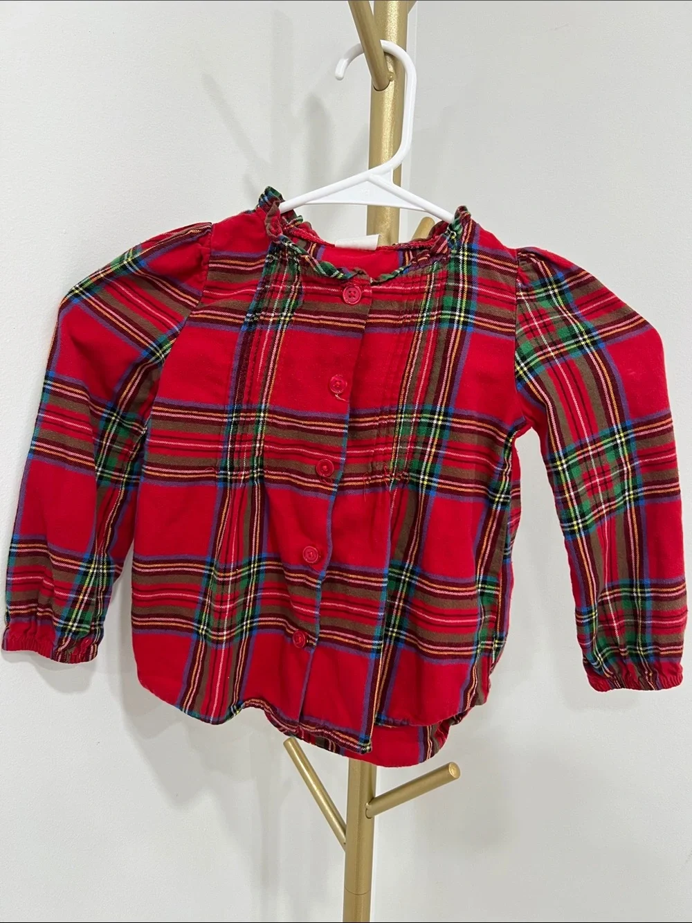 wonder nation Red Plaid Button-Front Blouse